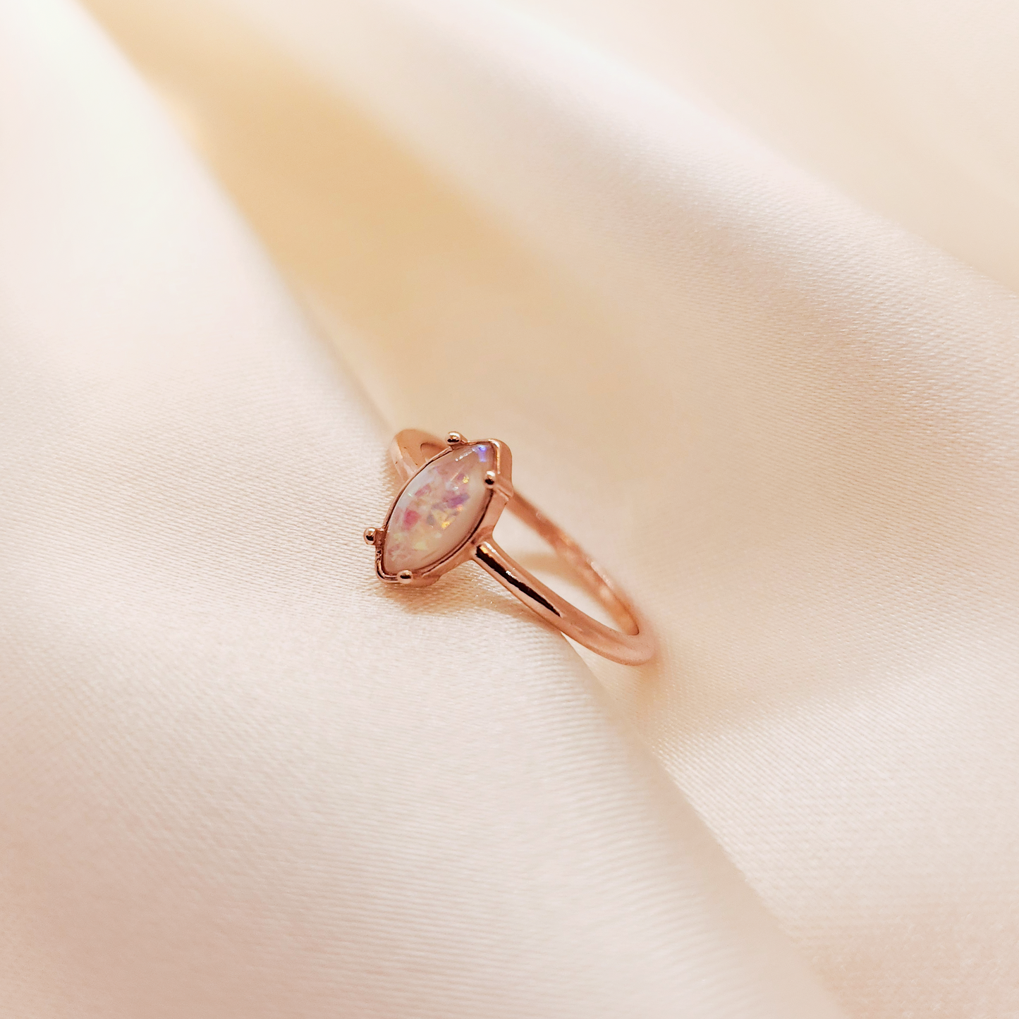 Marquise 18K Rose Gold plated silver Ring