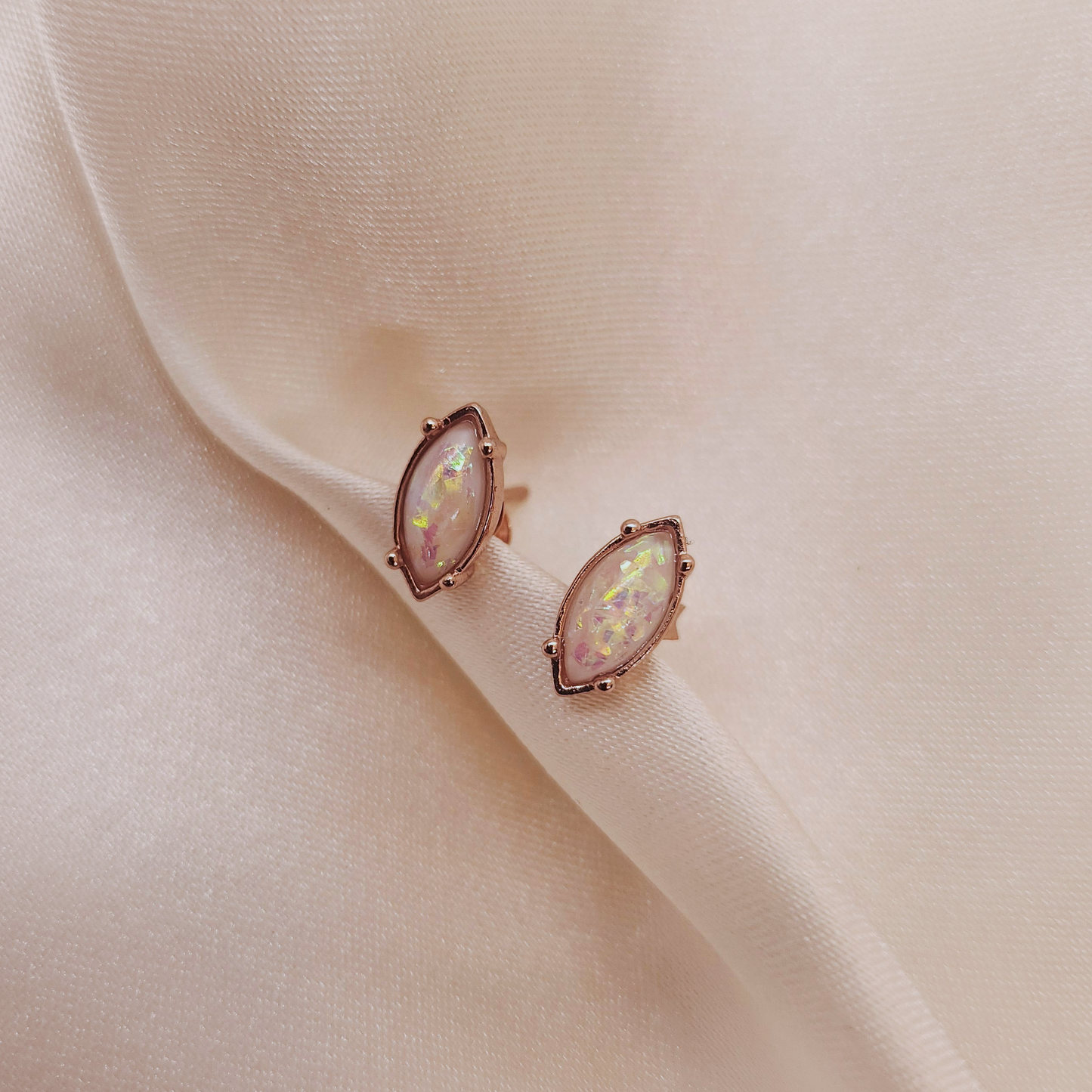 Marquise 18K Rose Gold plated silver Earrings