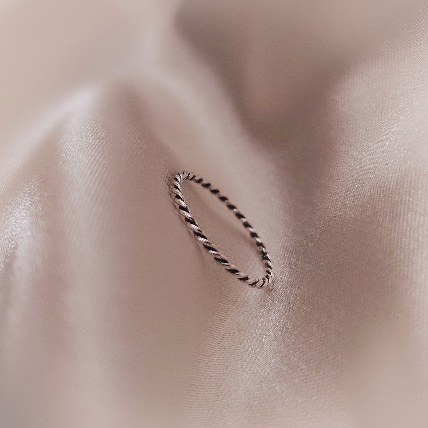 Midi Twisted Silver Ring