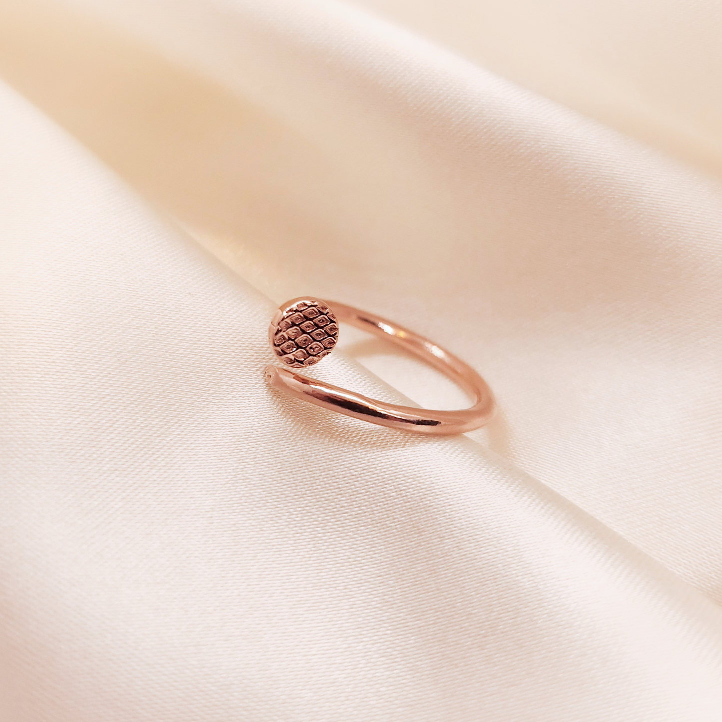 Inel Nail din argint placat cu aur roz 18K