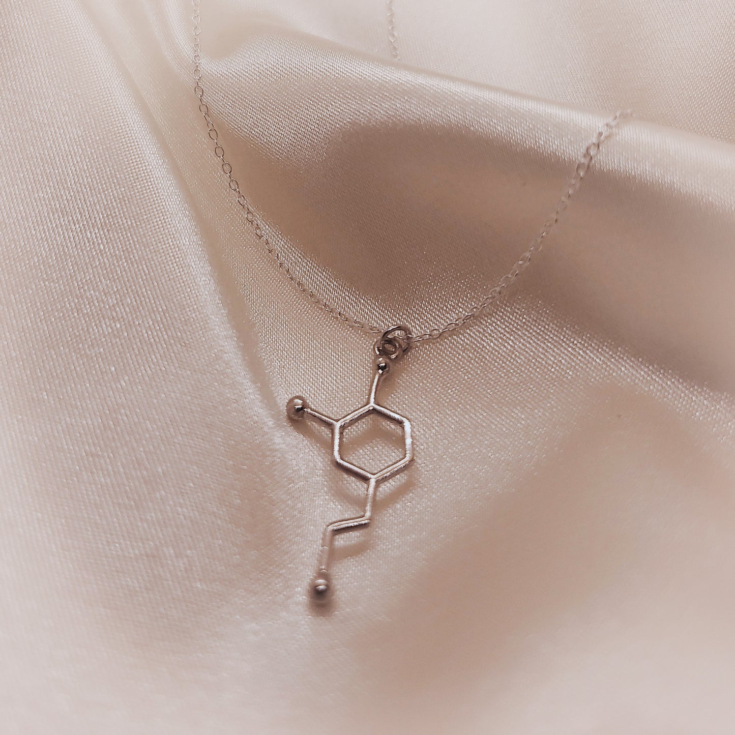 Dopamine Platinum plated silver Necklace