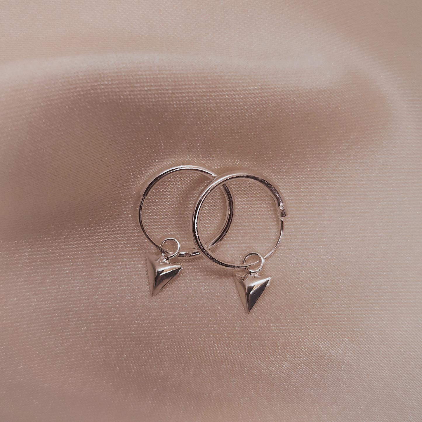 Triangle Hoops Silver Earrings