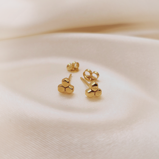 Honeycomb 18K Gold Earrings