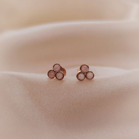 Three Opals 18K Rose Gold Earrings