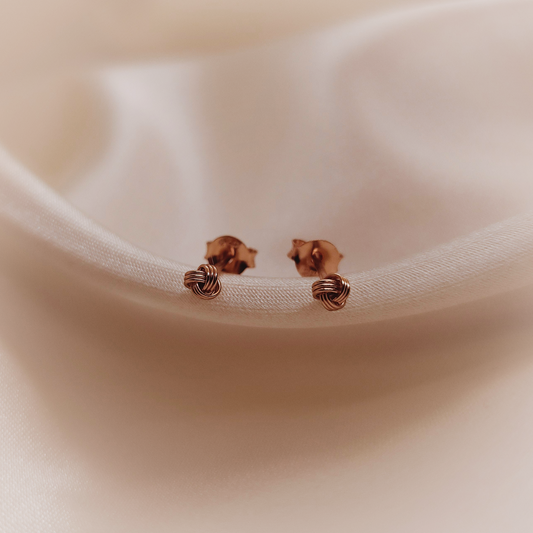 Small Node 18K Rose Gold Earrings